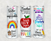 Load image into Gallery viewer, Teacher\School Tumblers (all can be personalized just specify in the custom text)
